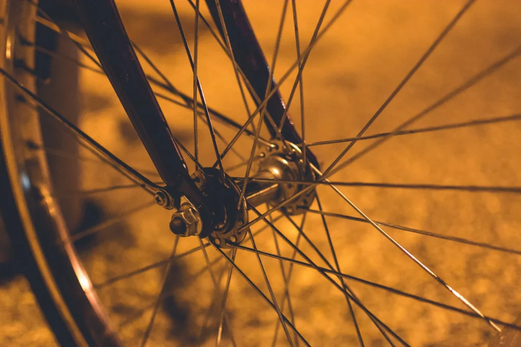 silver bicycle wheel hub flange wheel build