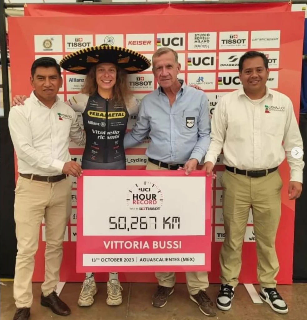 Vittoria Bussi smashes women’s hour record and breaks 50km barrier
