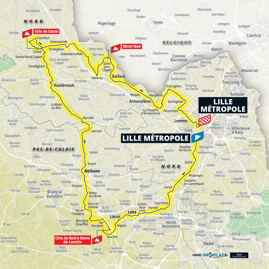 2025 Tour de France Stage 1 Map